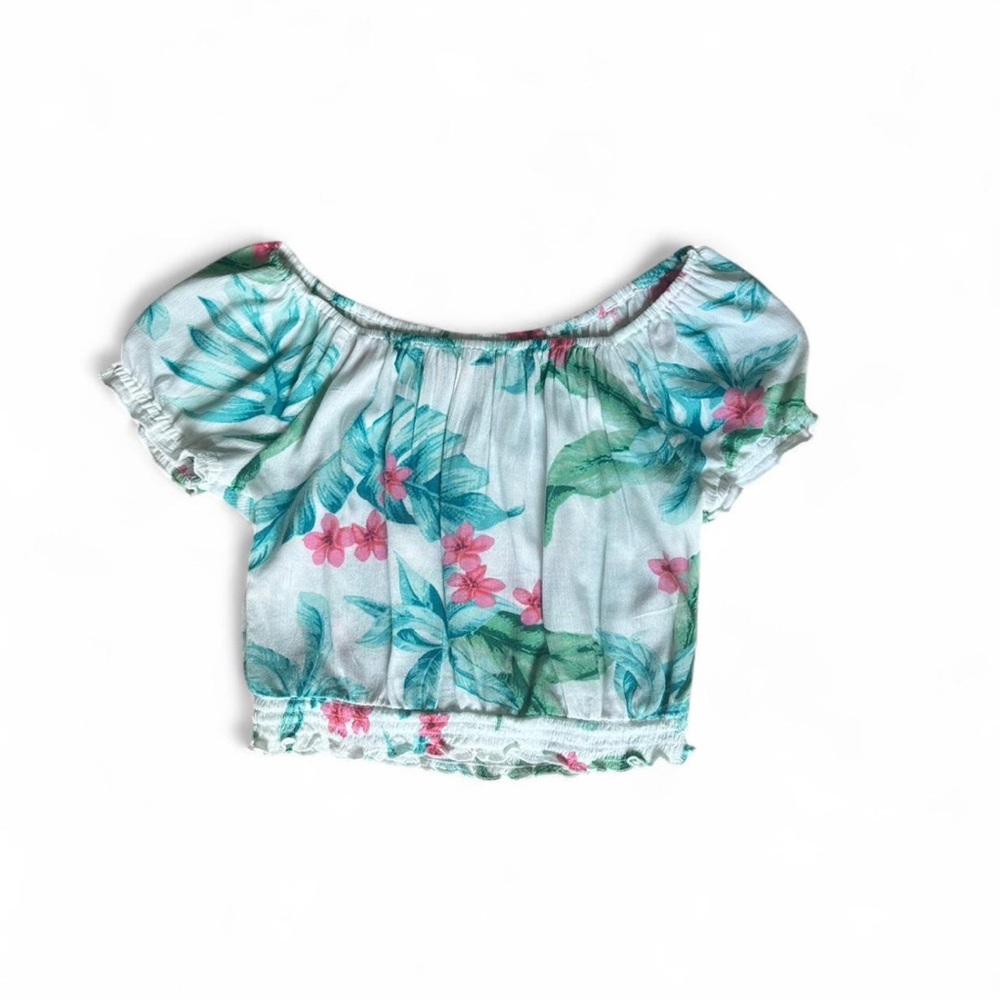 Hollister Floral Off-Shoulder Crop Top - Size XS